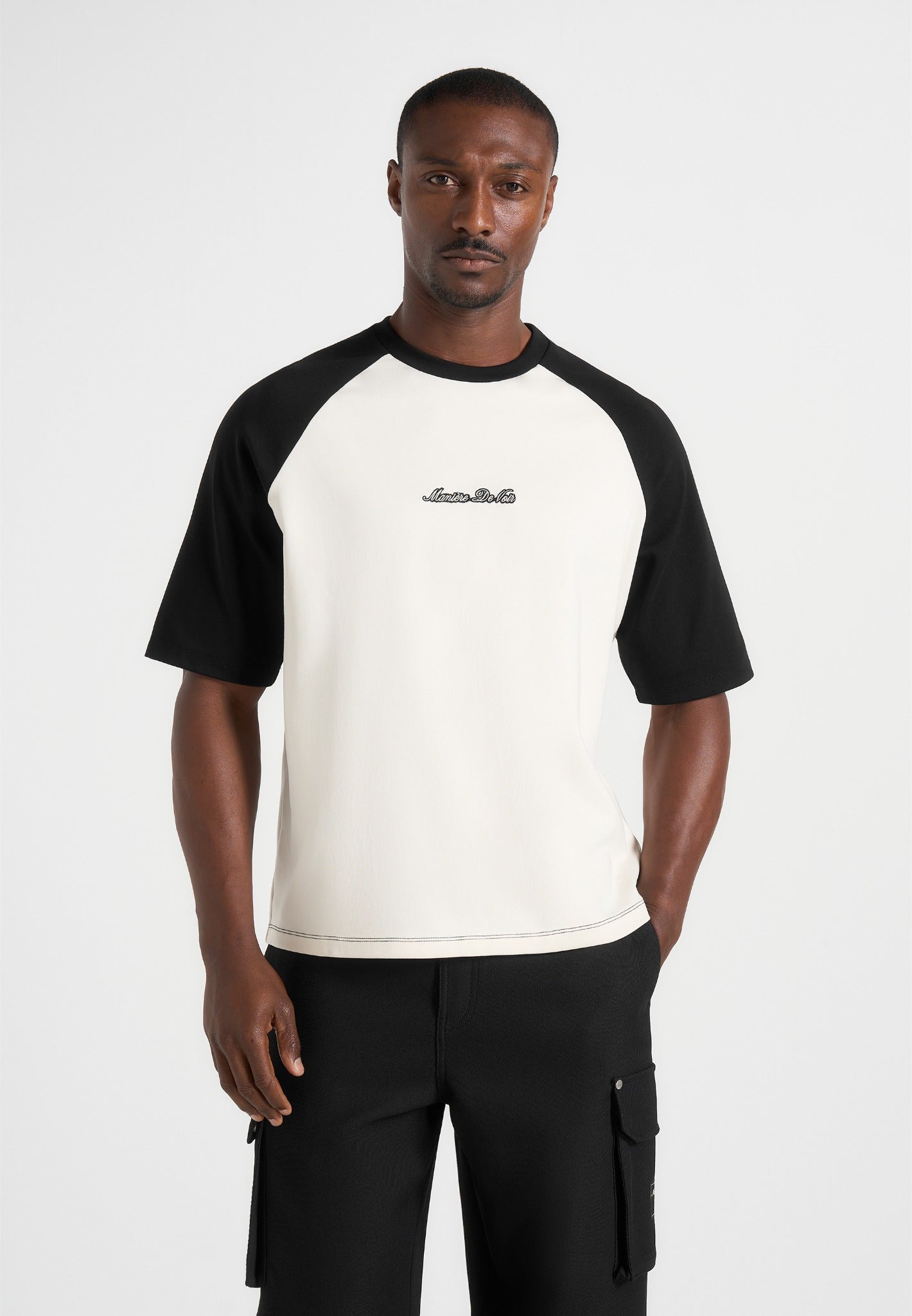 Unisex - Signature Raglan Cotton T-Shirt - White/Black