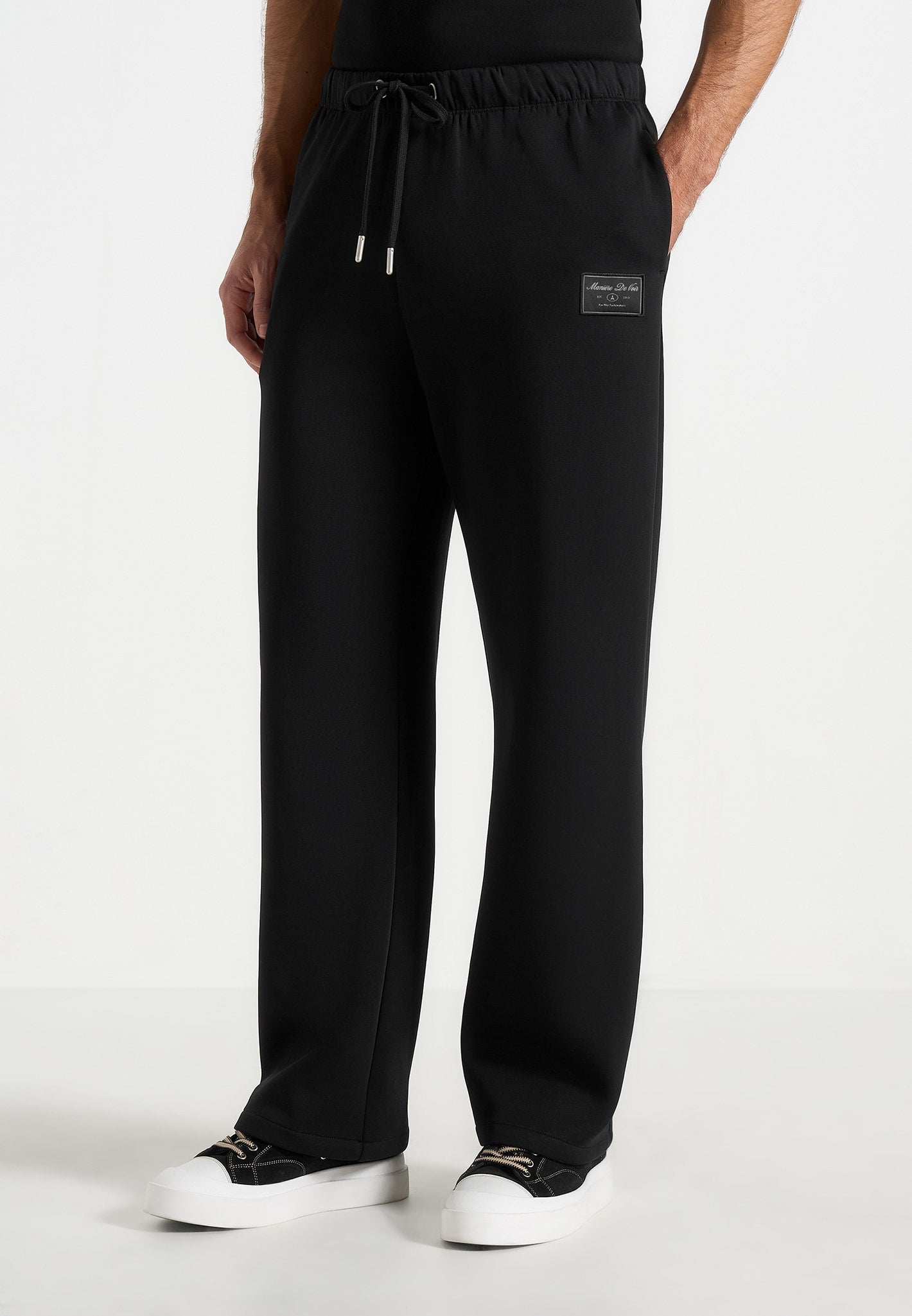 Avery - Unisex Neoprene Relaxed fit Sweatpants - Black