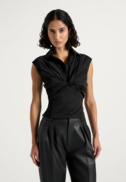 yvette-twist-front-sleeveless-shirt-black