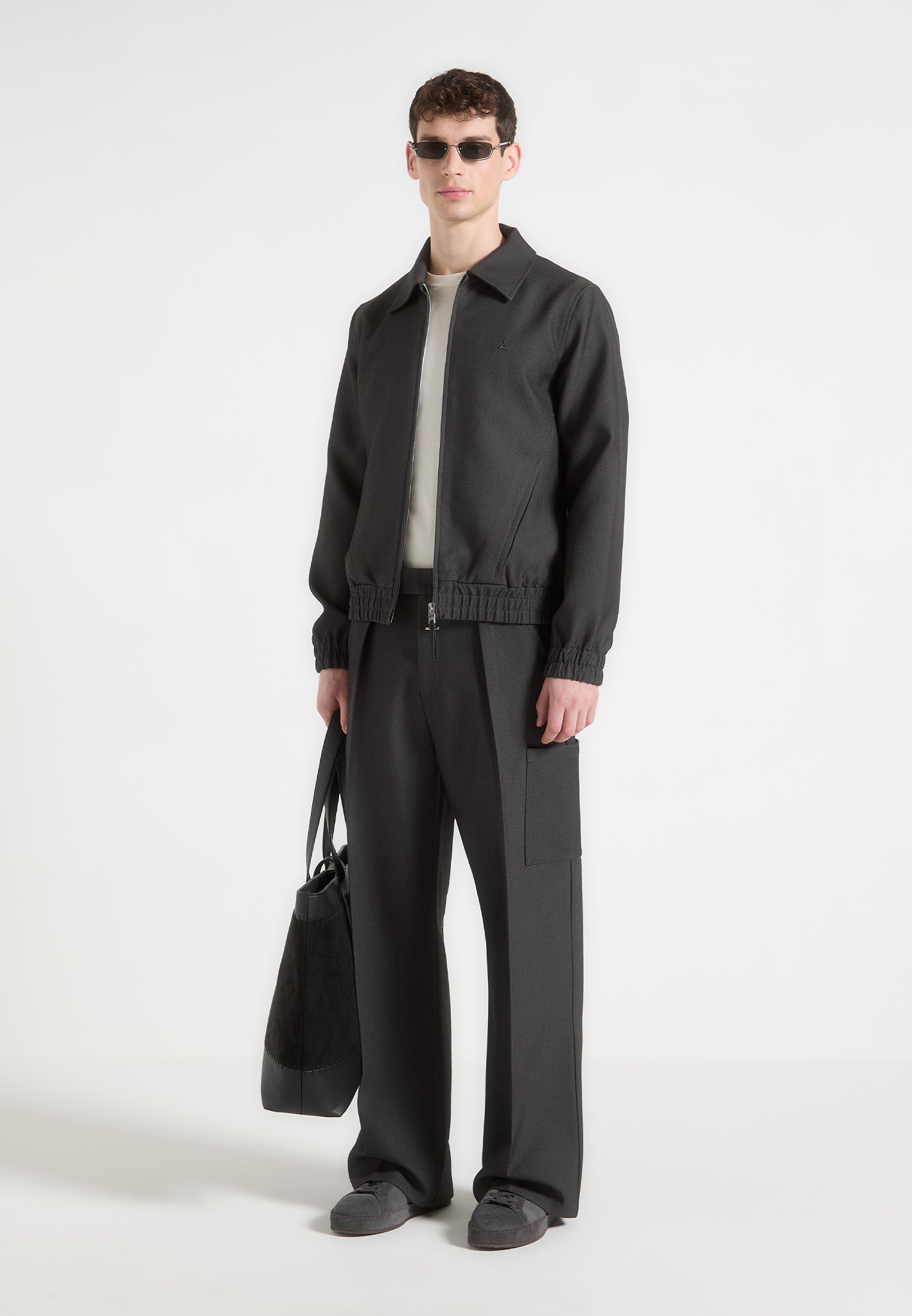 Men's Relaxed Fit Pleated Pocket Pants - Grey - W28
