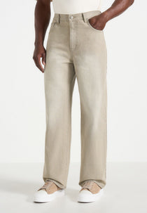 DN002 - Relaxed Fit Denim Jeans - Beige