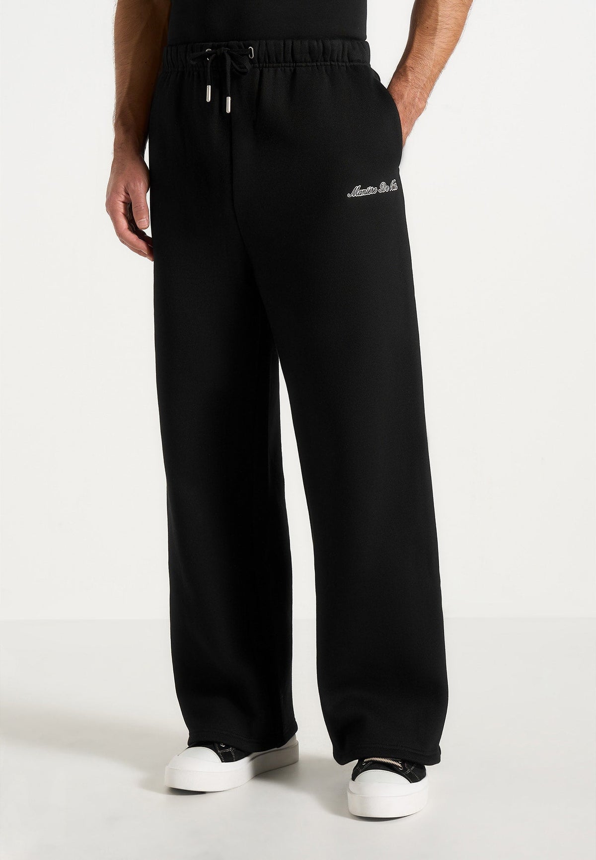 JS003 - Unisex Signature Wide Leg Sweatpants - Black