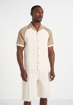 Salim - Contrast Raglan Shirt - Cream/Taupe