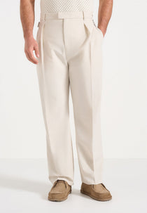 Dorian - Linen Pleated Tailored Trousers - Natural