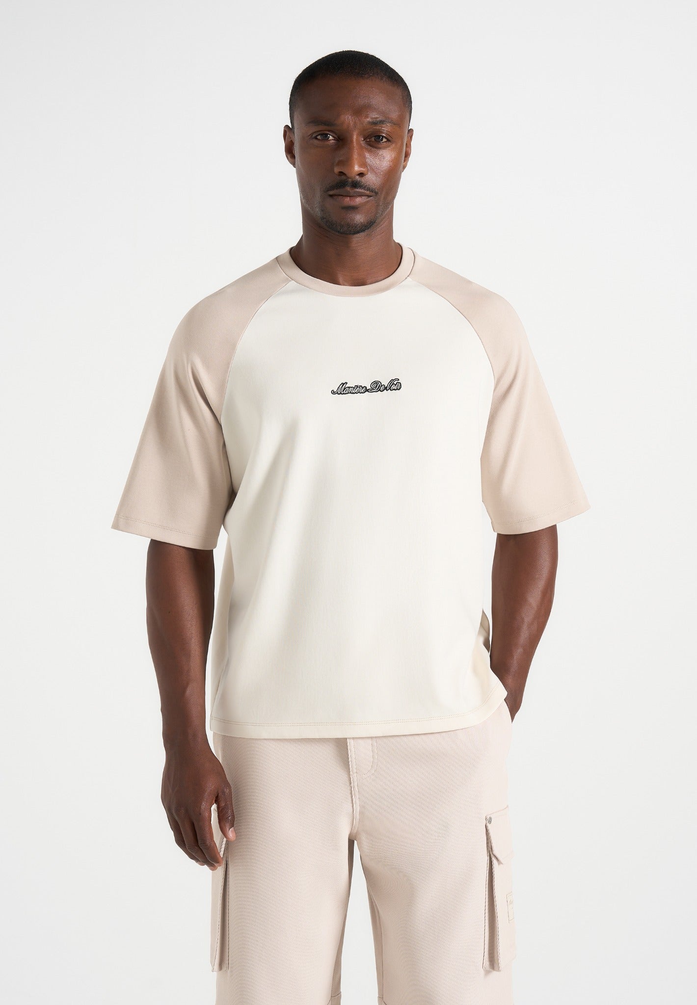 Unisex - Signature Raglan Cotton T-Shirt - Cream/Beige