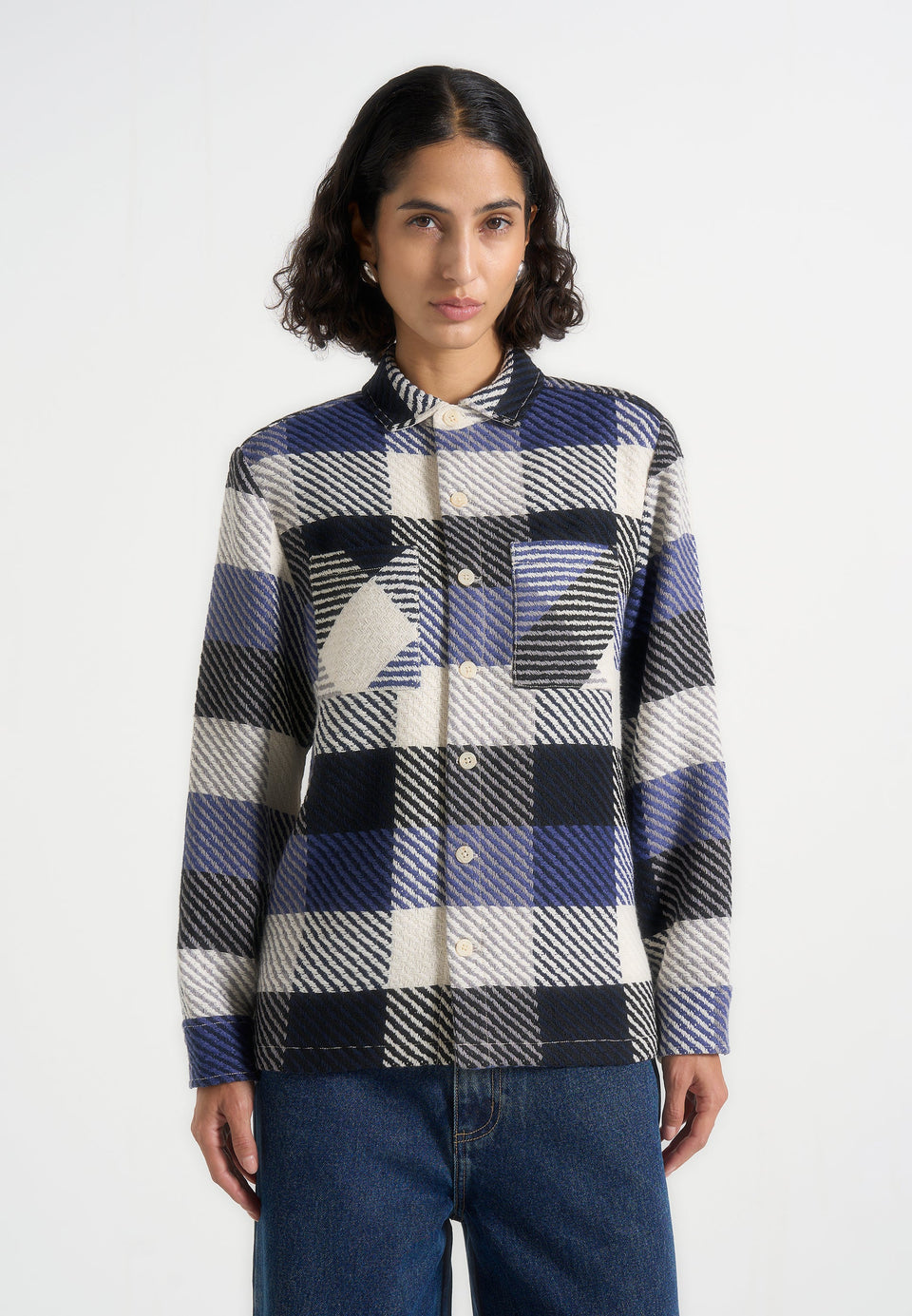 rune-unisex-check-overshirt-navy