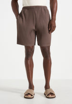 Drew - Pleated Shorts - Brown