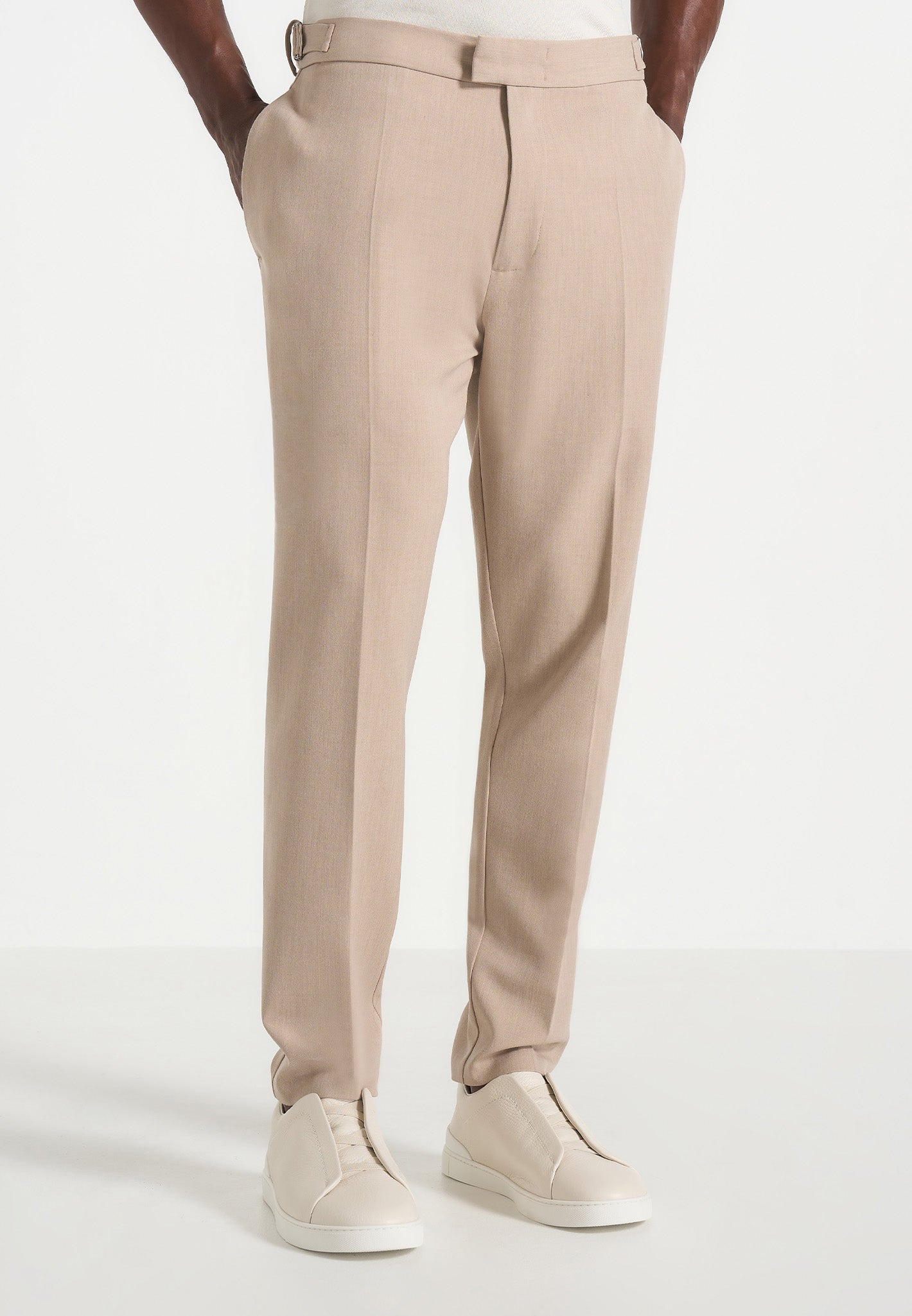Hubert - Slim Fit Tailored Pants - Beige