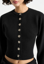 knitted-cinch-waist-cardigan-black
