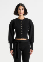 knitted-cinch-waist-cardigan-black