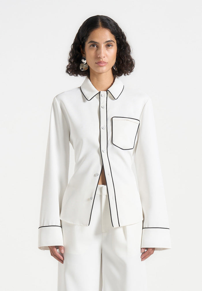 contrast-piped-backless-tie-shirt-white-black