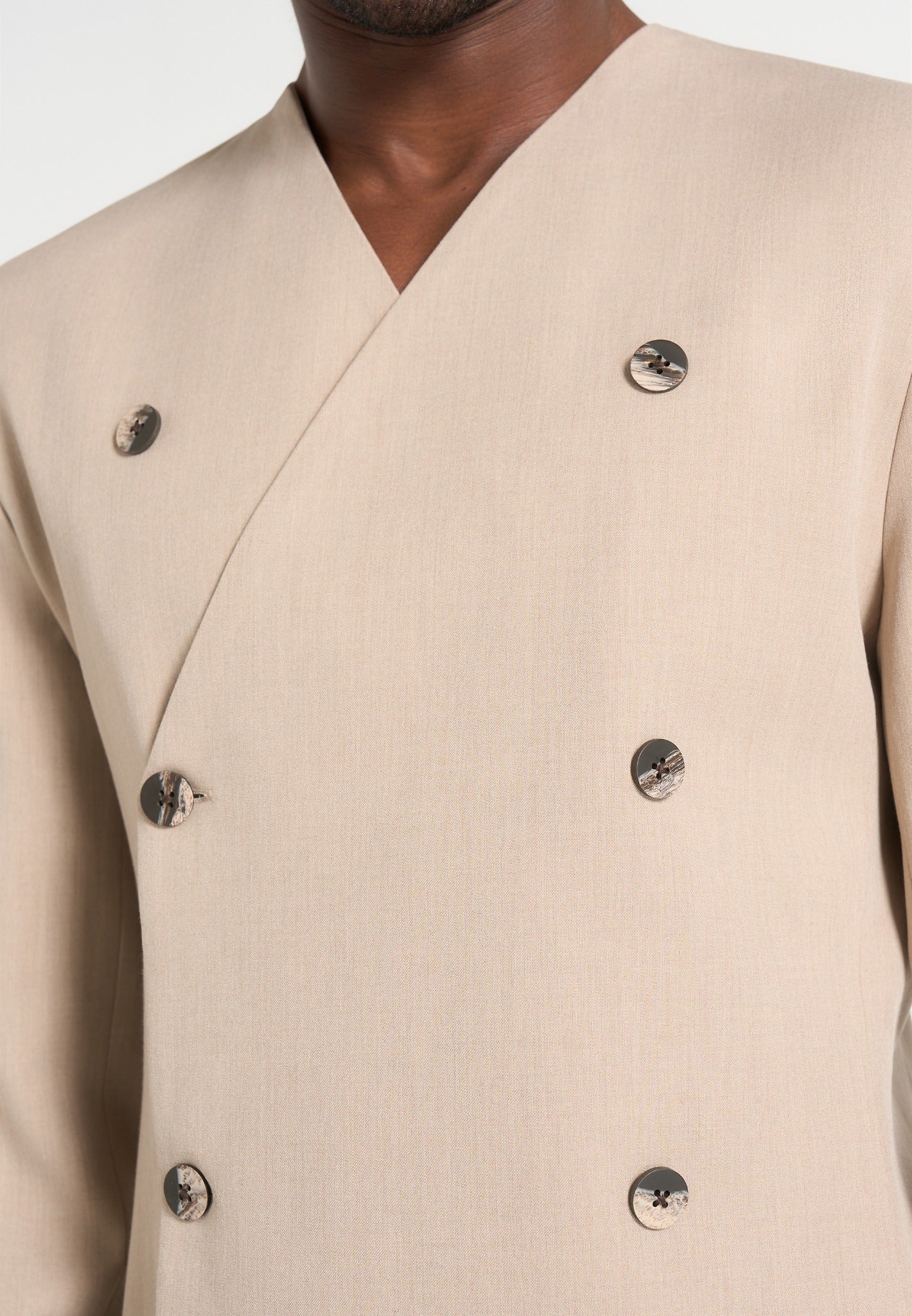 Timeo - Tailored Kimono Blazer - Beige