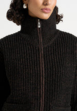 jamie-unisex-speckled-wool-zip-through-jacket-black