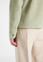 Suede Jacket with Revere Collar - Sage