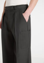 Relaxed Fit Pleated Pocket Trousers - Grey