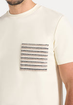 Joris - Whipstitch Pocket Detail T-Shirt - Cream