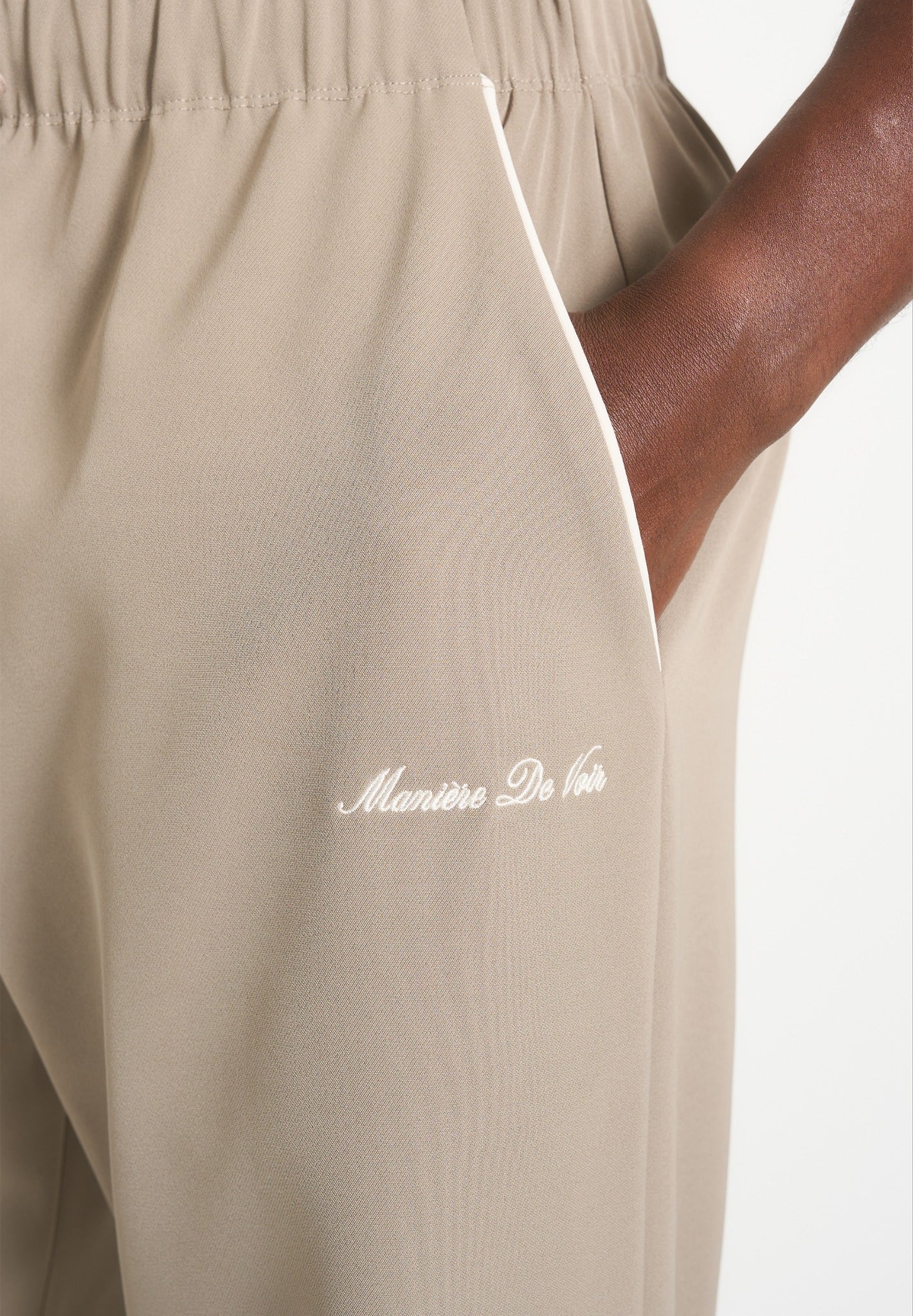 Signature Piped Track Pants - Taupe 