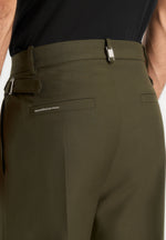 Pierre - Twin Pleat Tailored Trousers - Olive