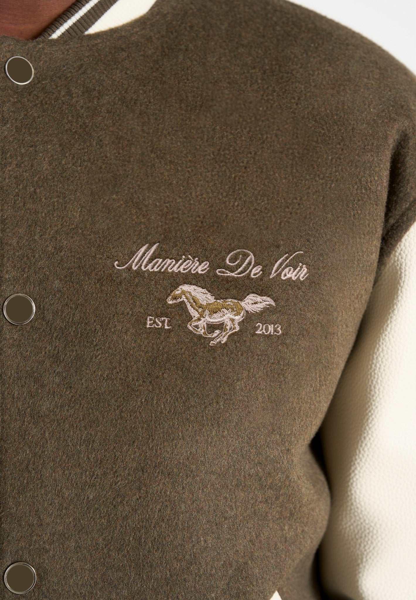 Equestrian - Wool-Blend Varsity Jacket - Olive