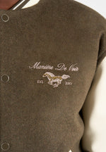 Equestrian - Wool-Blend Varsity Jacket - Olive