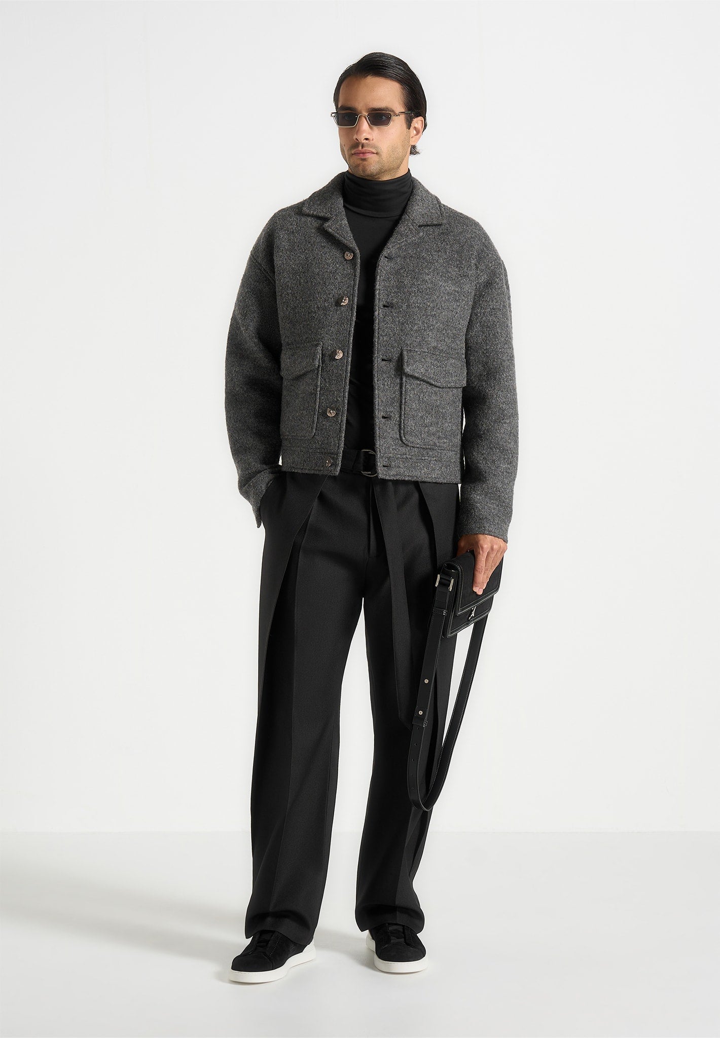 Aurel - Wool Jacket With Revere Collar - Grey 