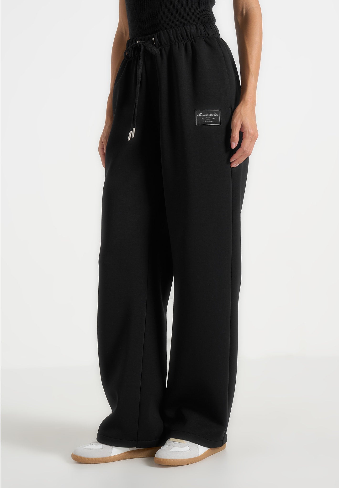 Avery - Unisex Neoprene Relaxed fit Sweatpants - Black
