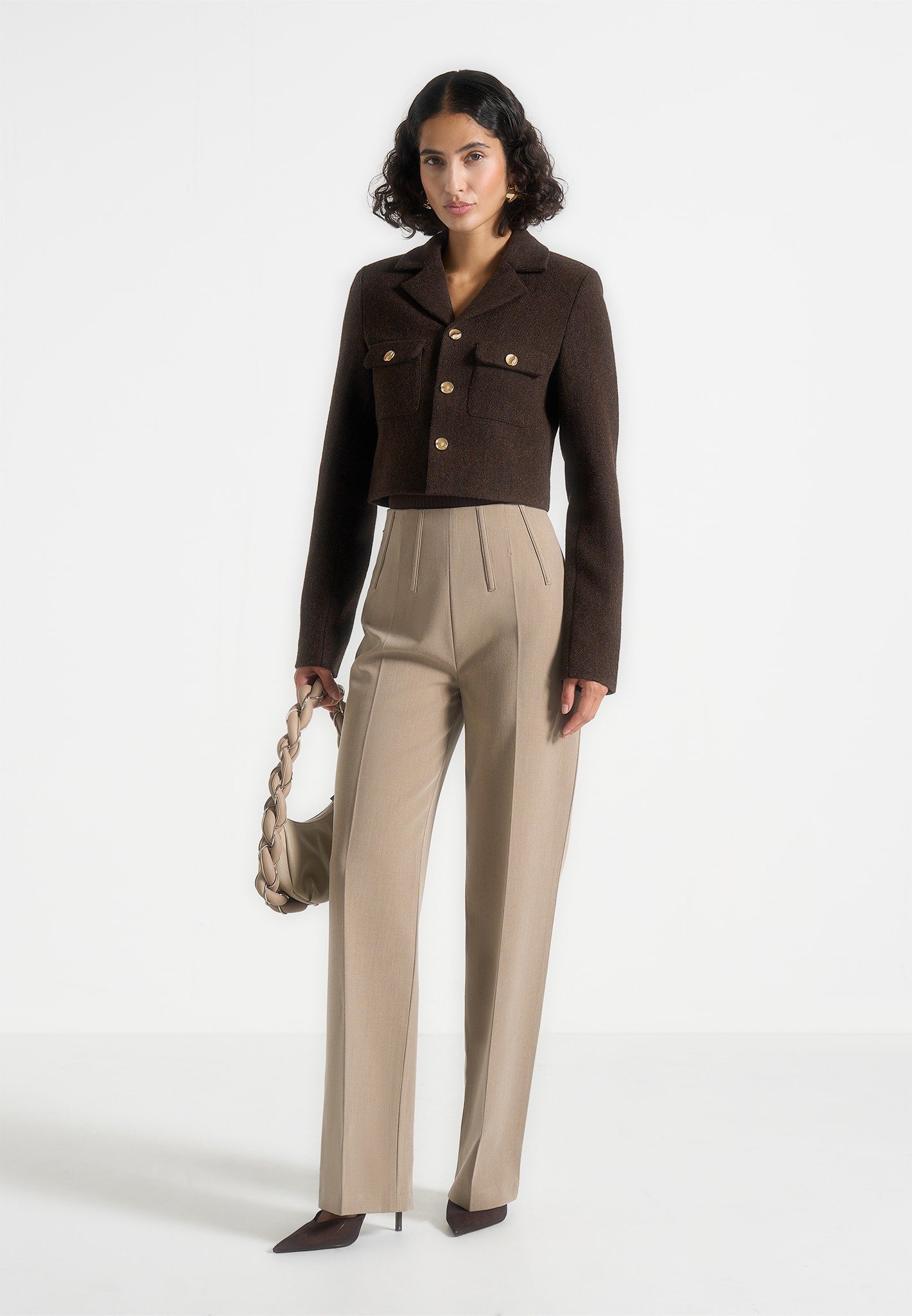 Daphina - Tailored Wool Jacket - Brown