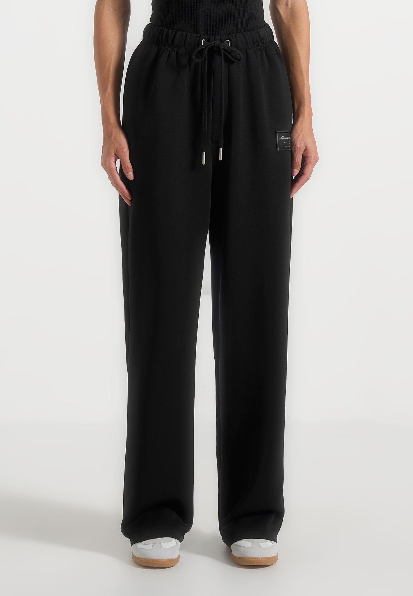 Avery - Unisex Neoprene Relaxed fit Sweatpants - Black