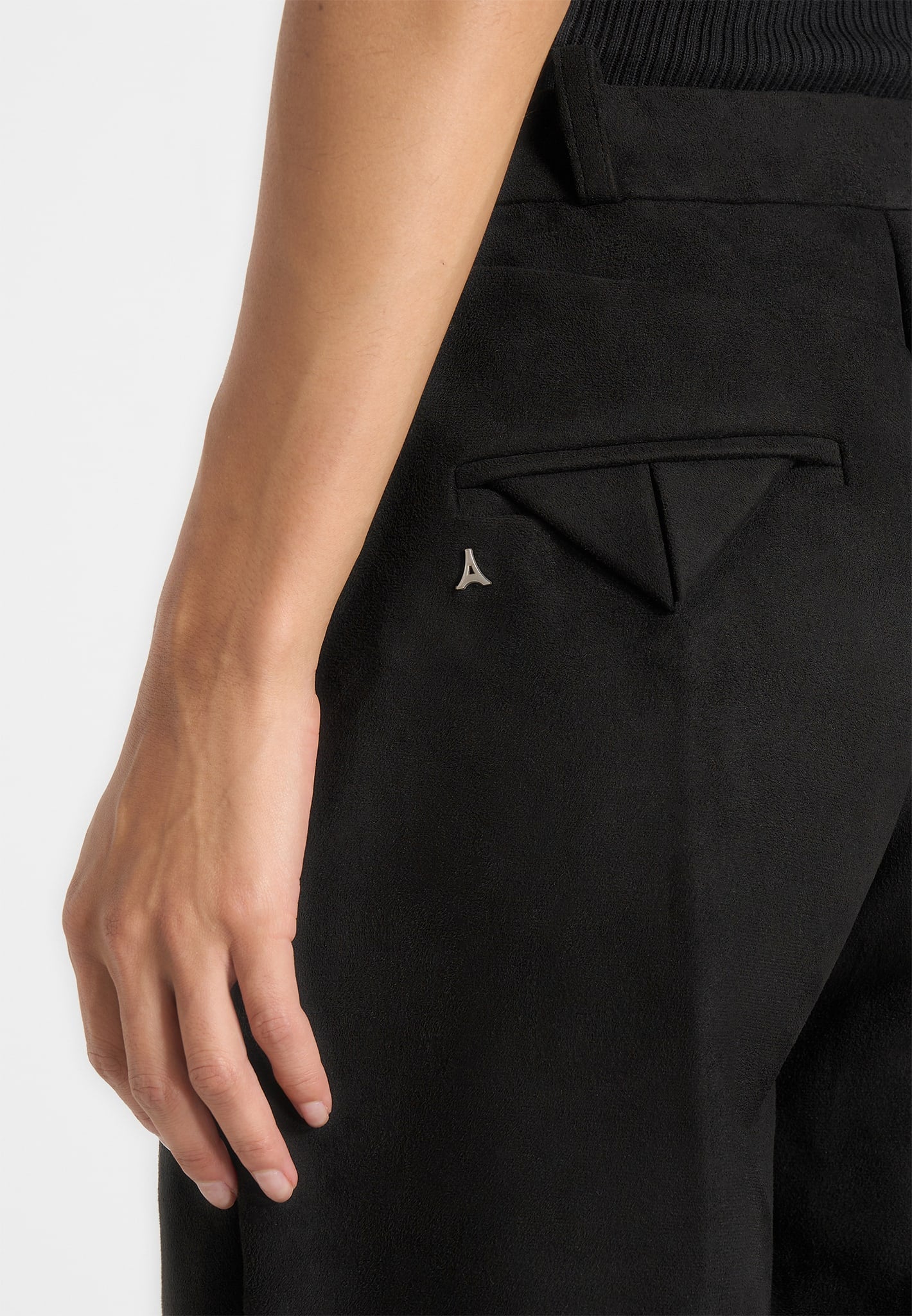 solene-suede-wide-leg-pleated-trousers-black