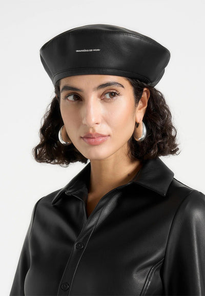 vegan-leather-beret-black