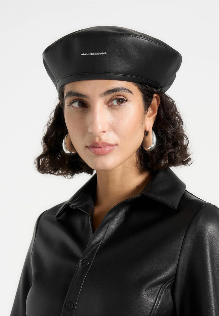 vegan-leather-beret-black