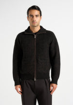 jamie-unisex-speckled-wool-zip-through-jacket-black