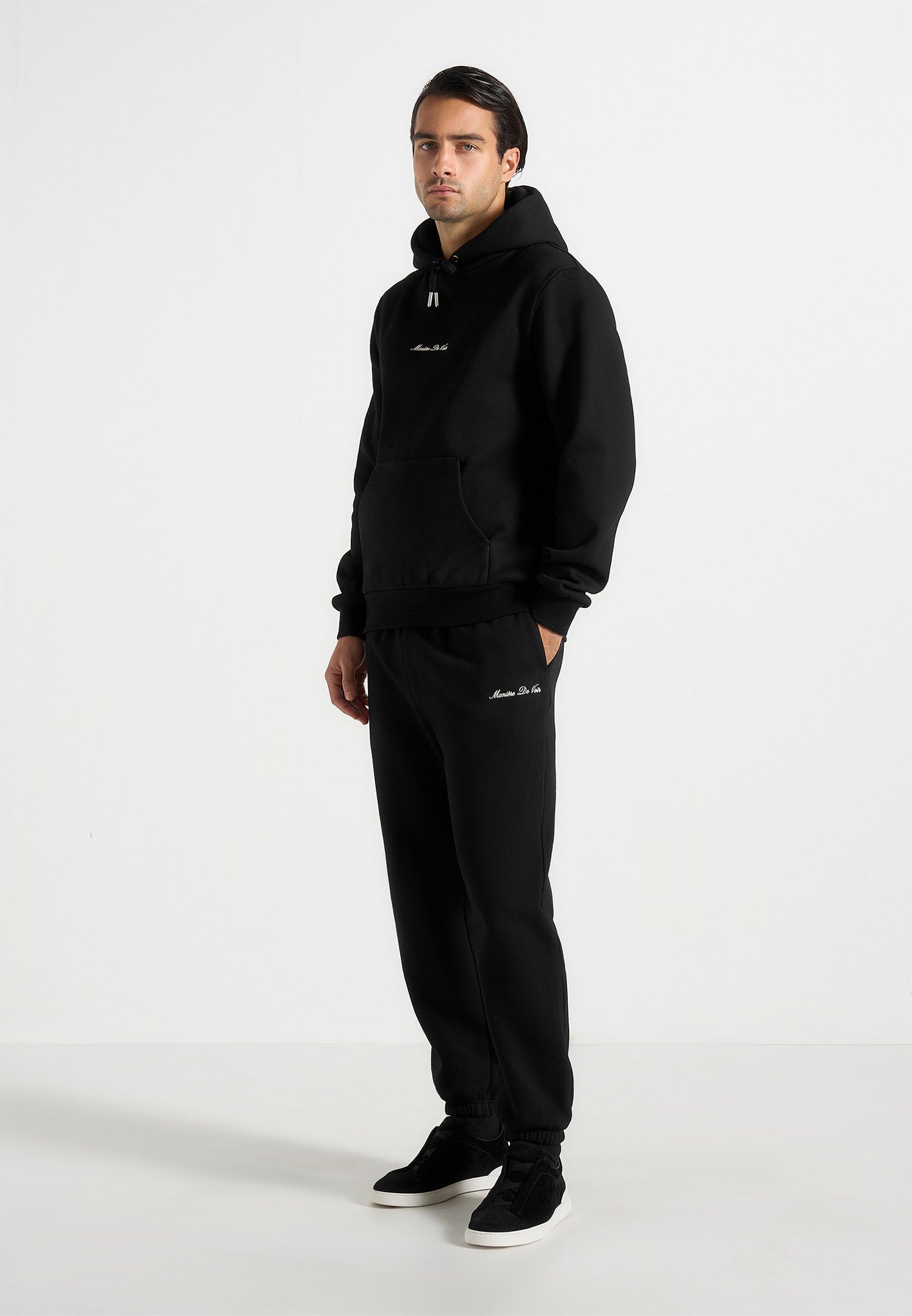 Alistair - Signature Regular Fit Cuffed Sweatpants - Black