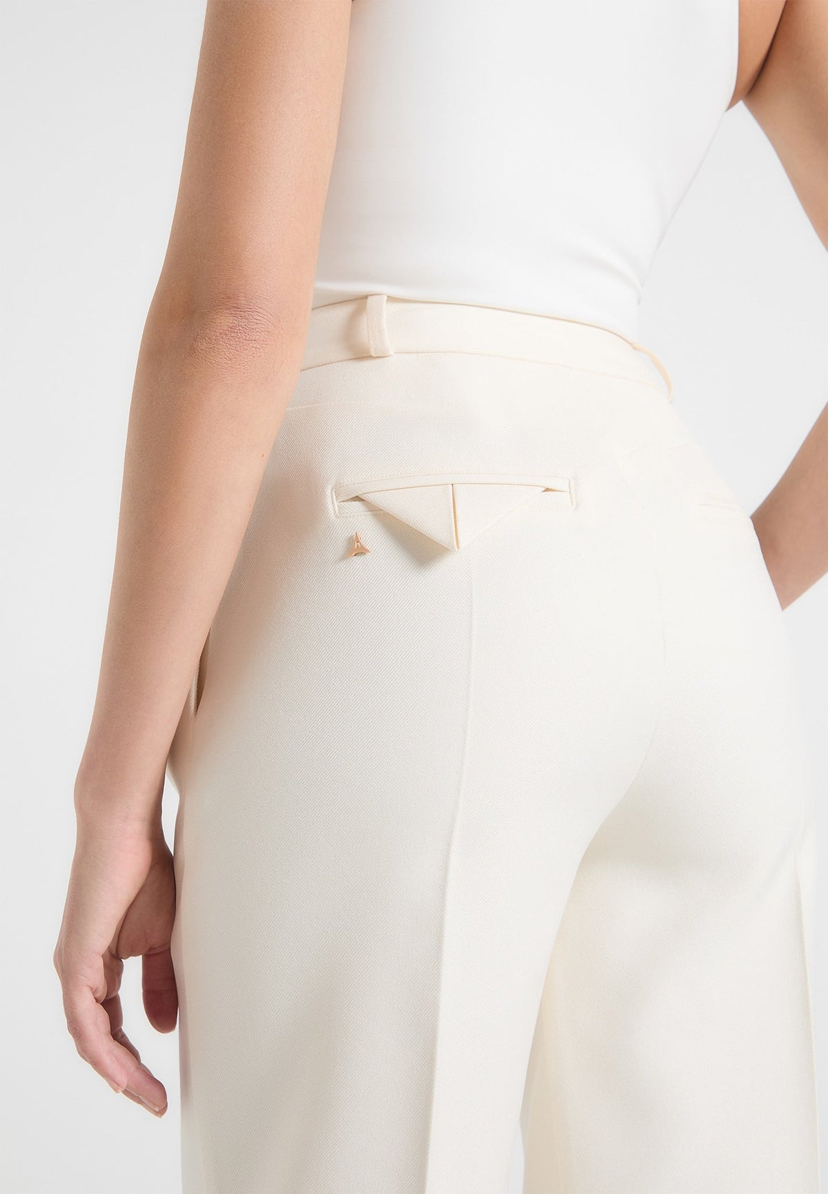 Julie - Tailored Twin Pleat Pants - Off White