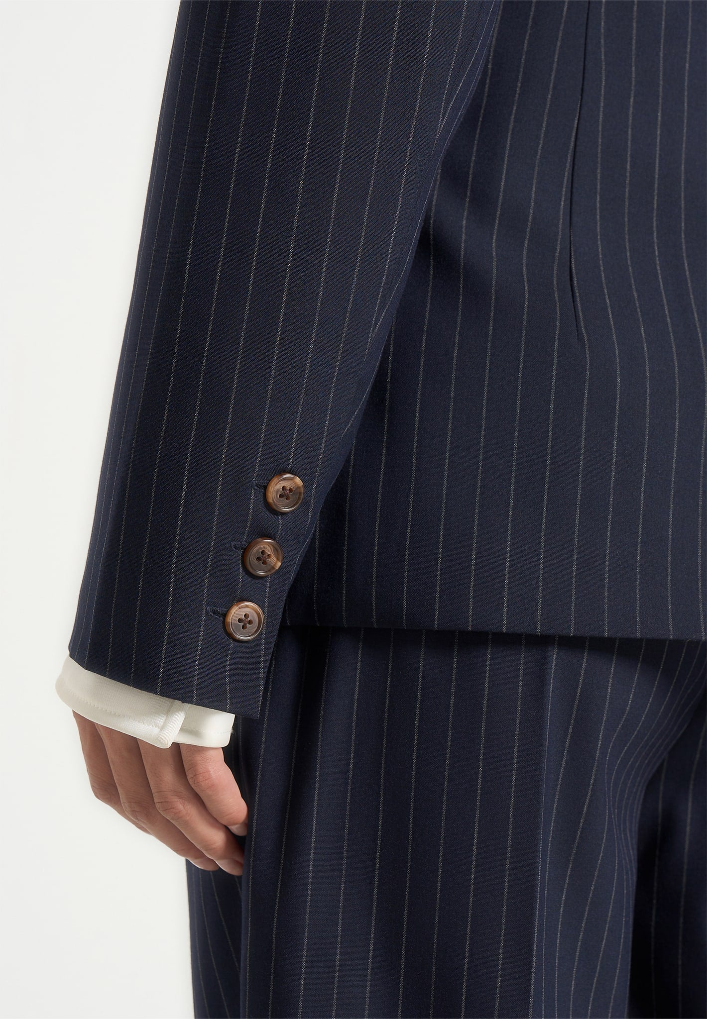 Maia - Pinstripe Double Breasted Blazer - Navy