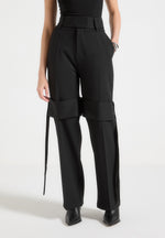 tailored-belted-strap-detail-trousers-black