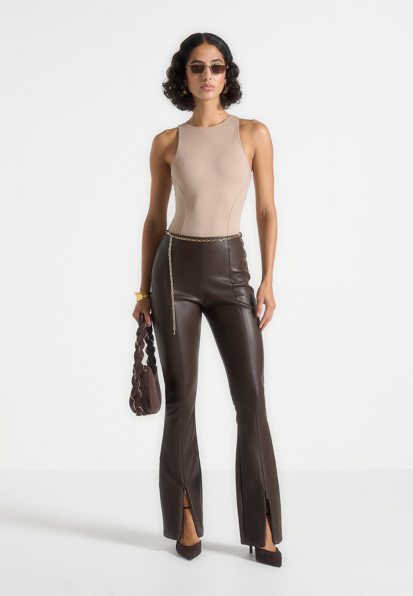 ninon-leather-fit-and-flare-trousers-with-chain-brown