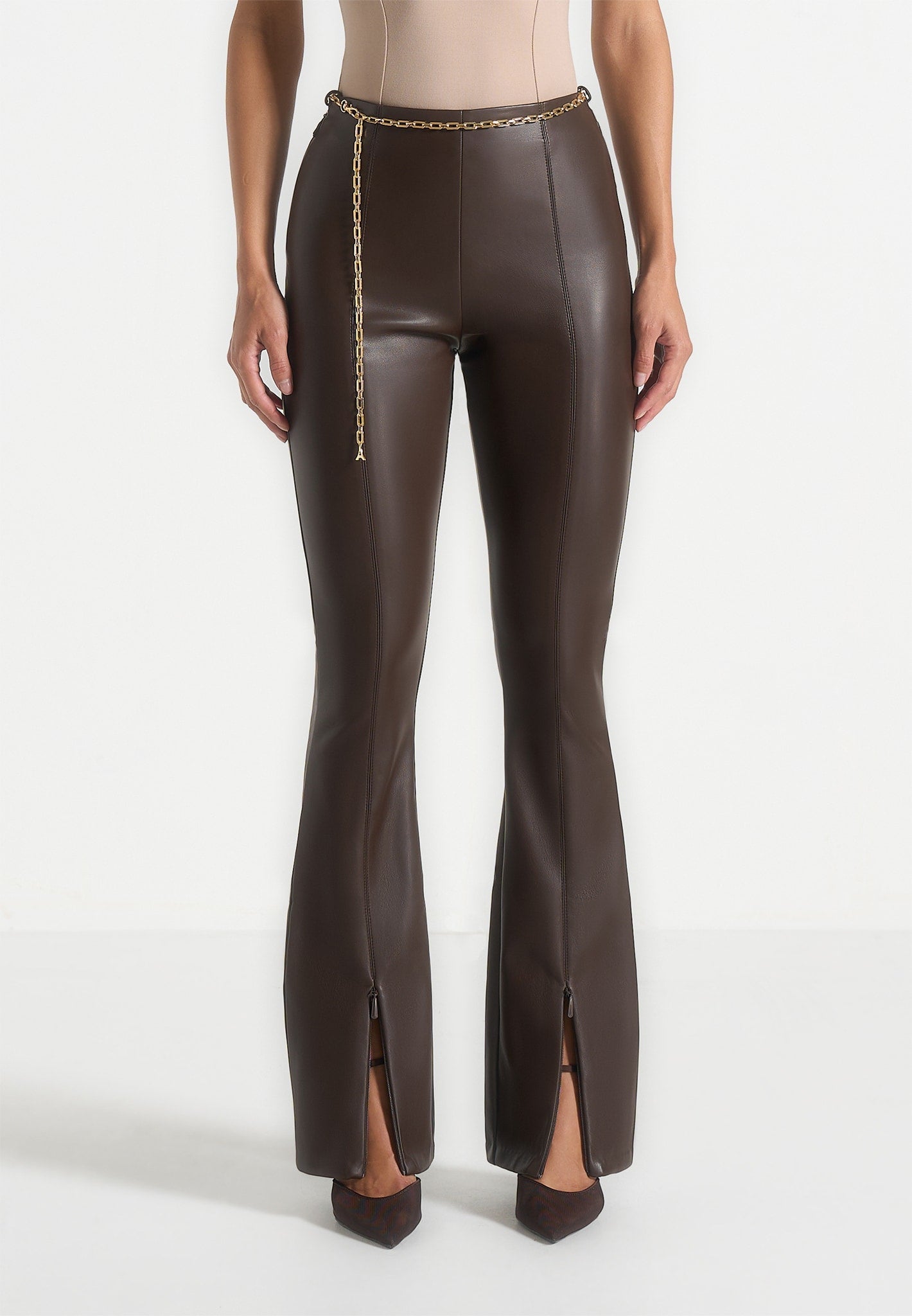 ninon-leather-fit-and-flare-trousers-with-chain-brown