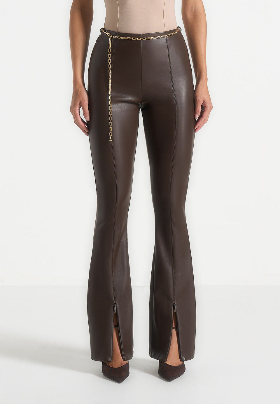 ninon-leather-fit-and-flare-trousers-with-chain-brown