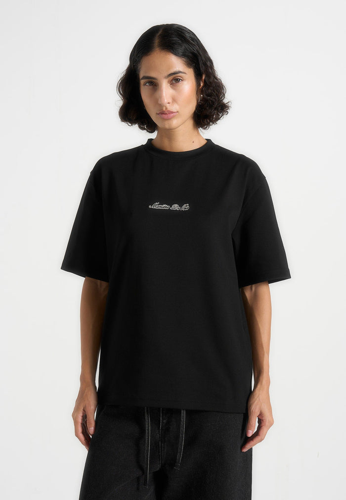 Ari - Unisex Signature Relaxed Fit Cotton T-Shirt - Black