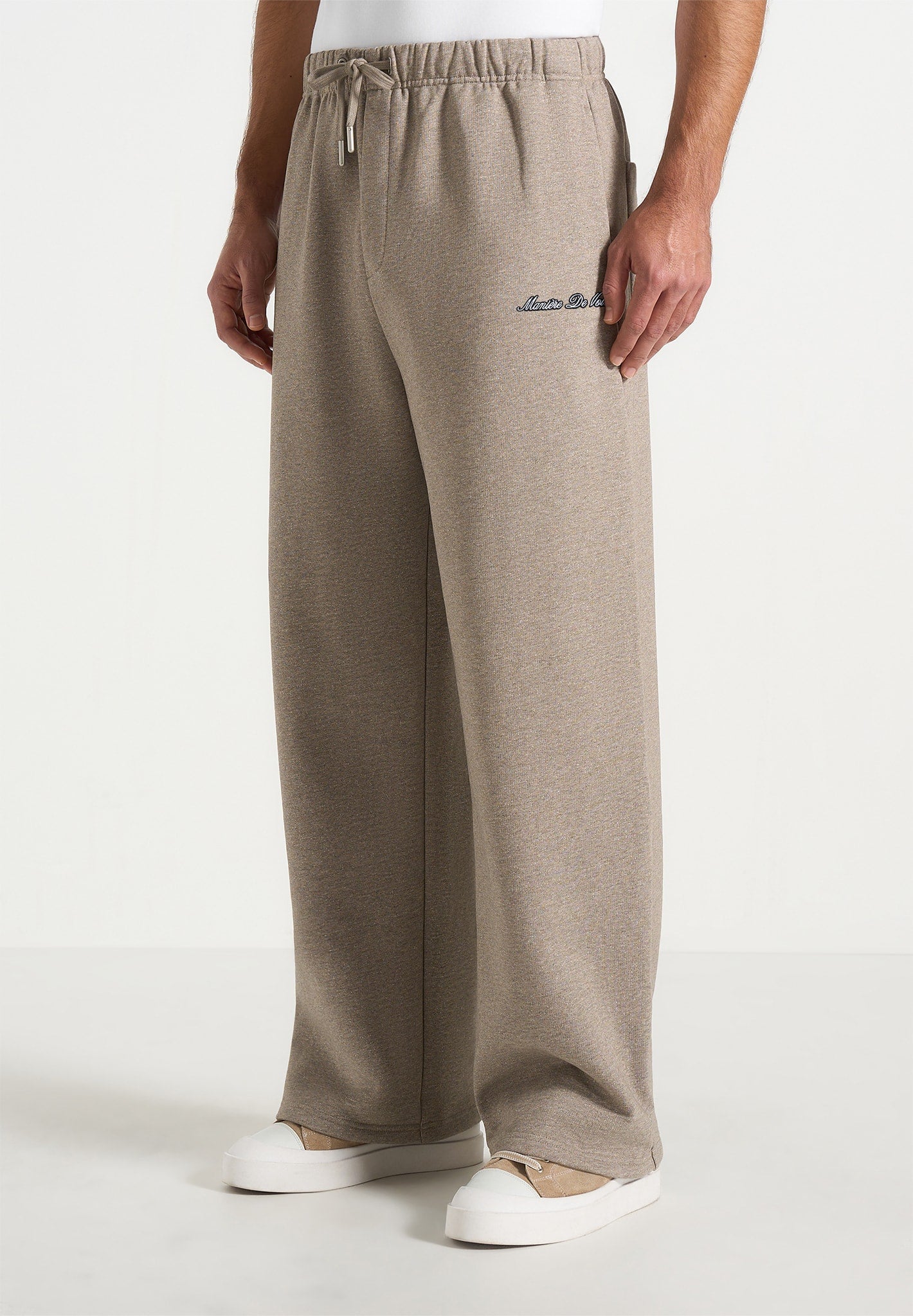 Taylor - Unisex Signature Wide Leg Sweatpants - Taupe 