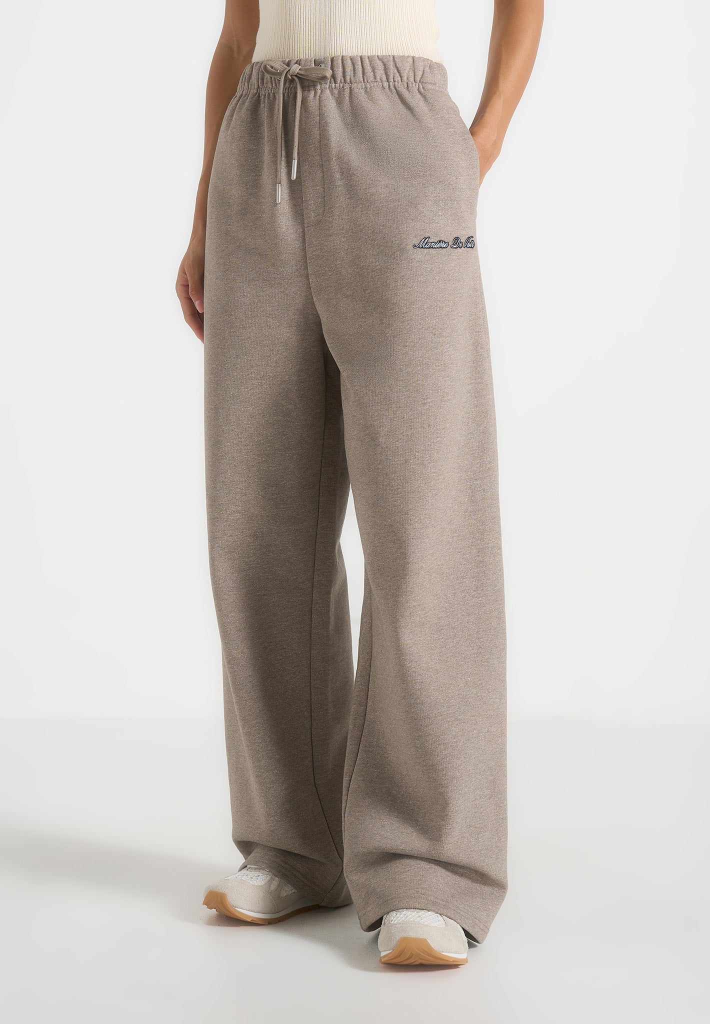 Taylor - Unisex Signature Wide Leg Sweatpants - Taupe 