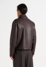 Yves - Minimal Leather Jacket - Brown