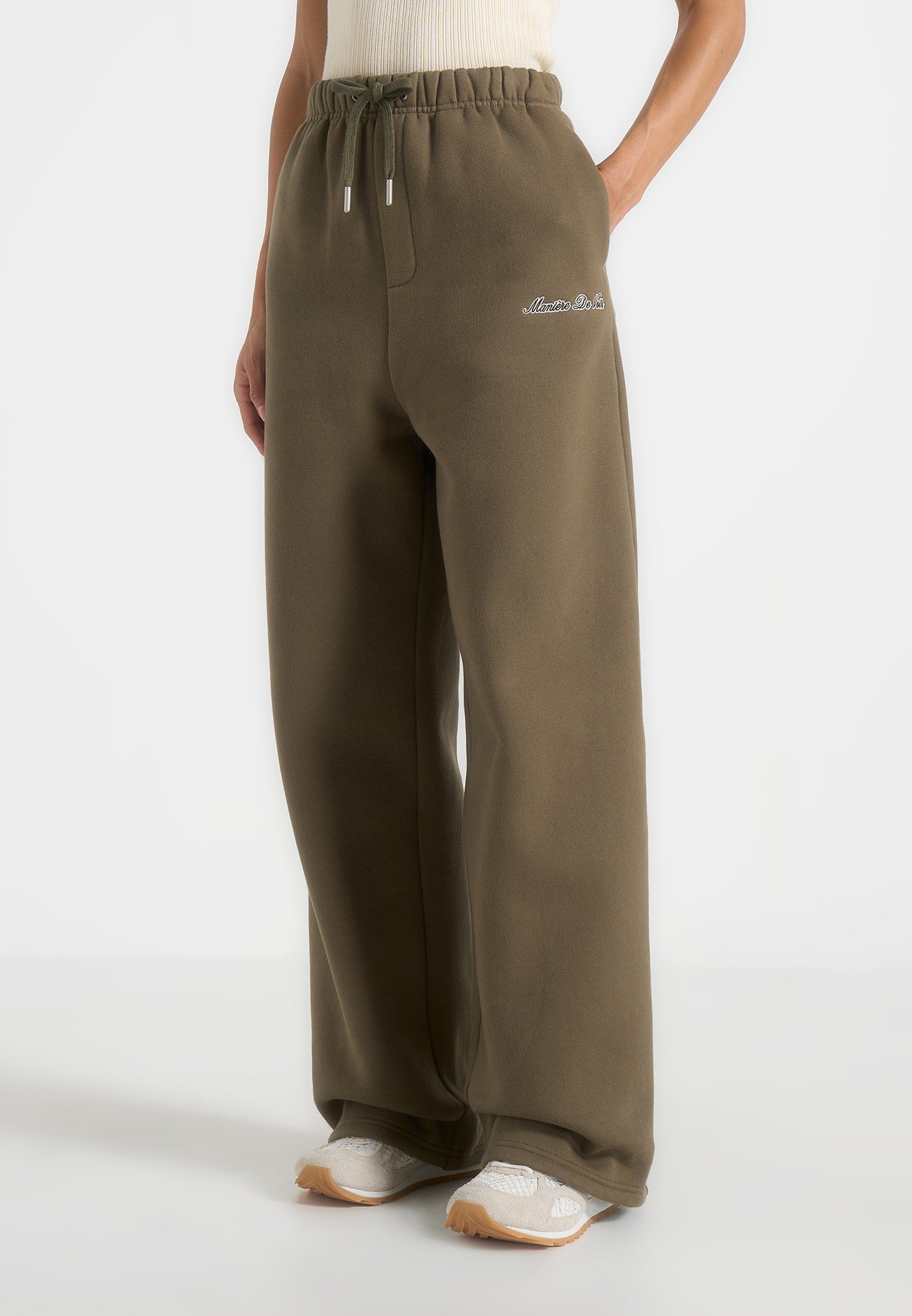 Taylor - Unisex Signature Wide Leg Sweatpants - Olive 
