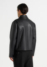 Yves - Minimal Leather Jacket - Black