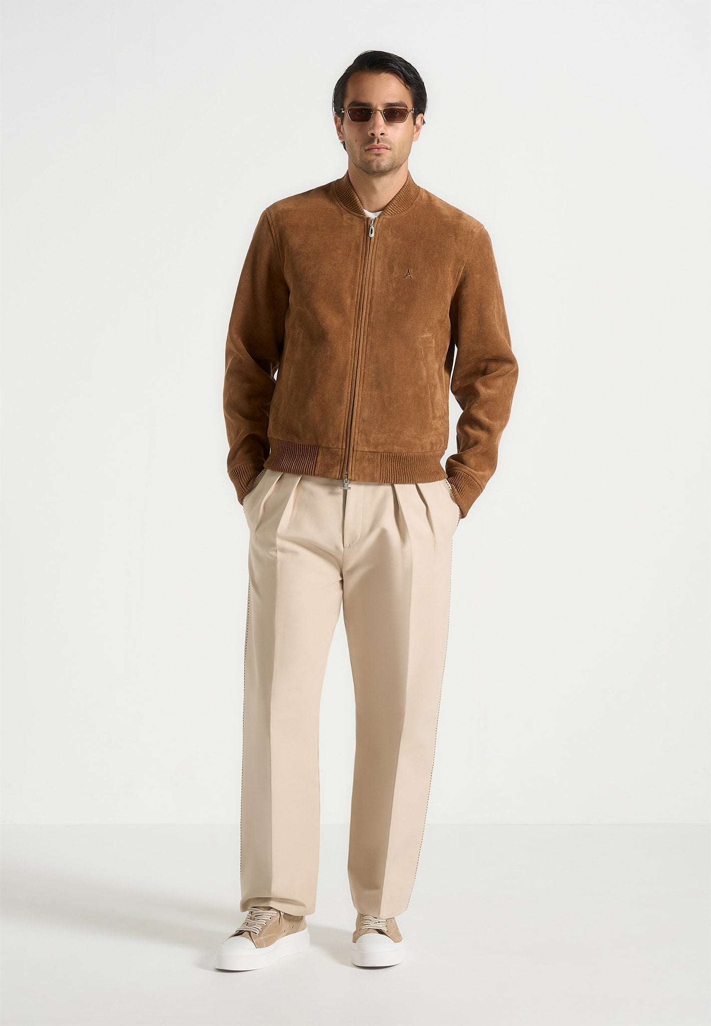 Arsène - Suede Bomber Jacket - Fawn 