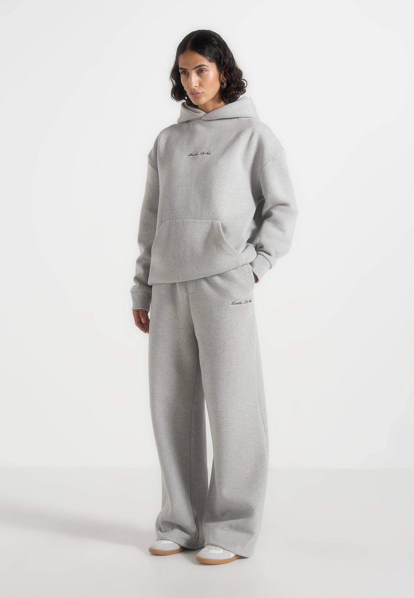 Taylor - Unisex Signature Wide Leg Sweatpants - Marl Grey