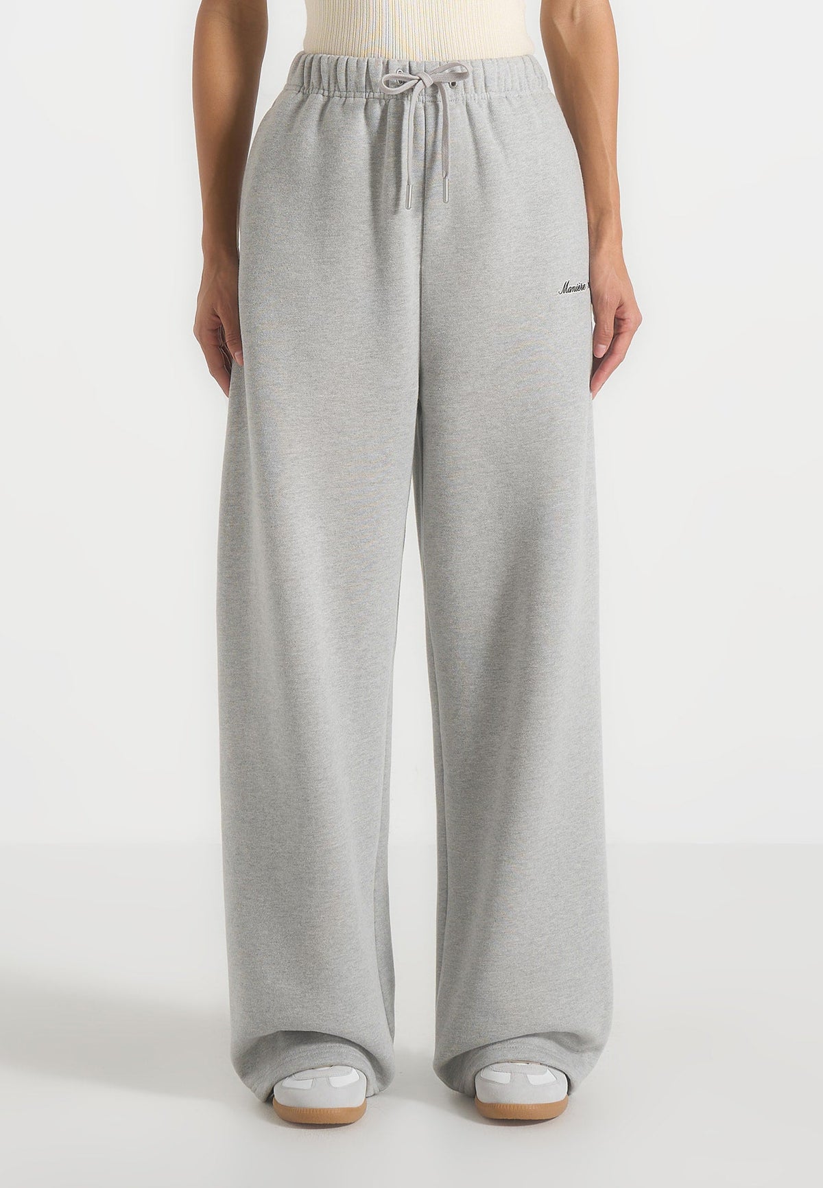 JS003 - Unisex Signature Wide Leg Sweatpants - Marl Grey