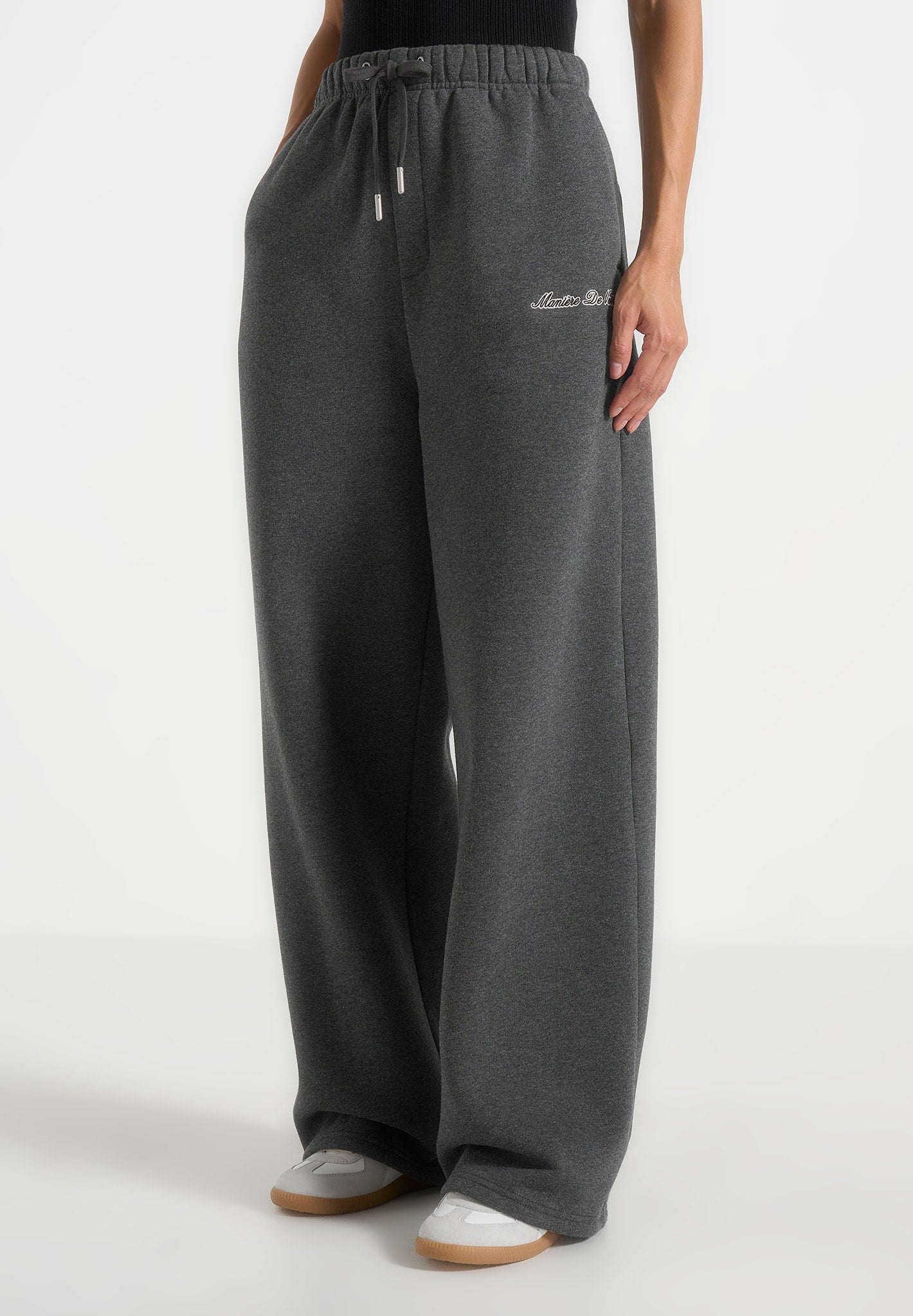 Taylor - Unisex Signature Wide Leg Sweatpants - Charcoal Grey 