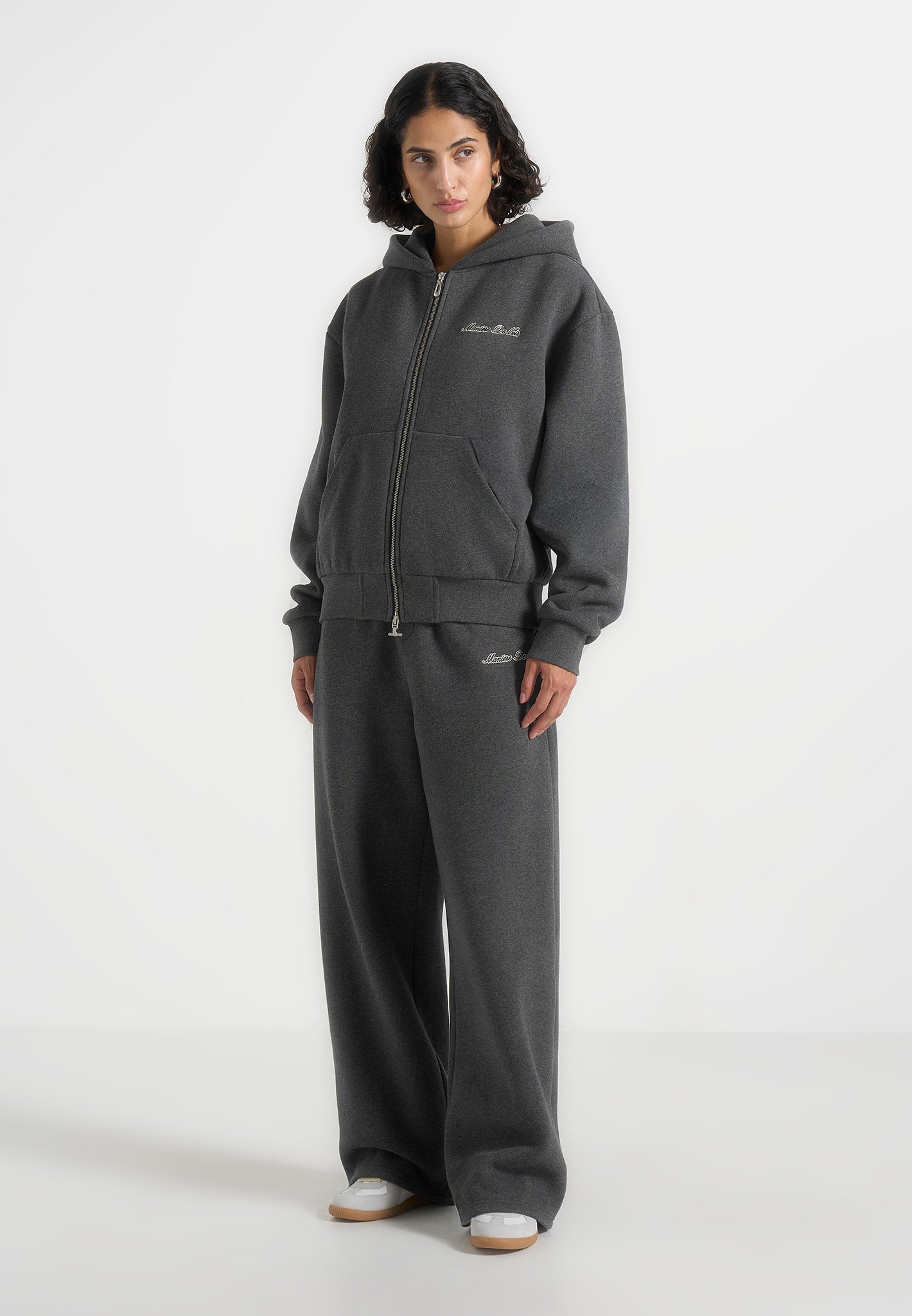 Taylor - Unisex Signature Wide Leg Sweatpants - Charcoal Grey
